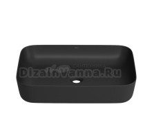 Накладная раковина для ванной комнаты Wellsee Preen 329710000: прямоугольная раковина, ширина умывальника 60 см, цвет матовый черный