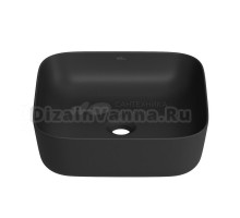 Накладная раковина для ванной комнаты Wellsee Preen 329707000: квадратная раковина, ширина умывальника 39 см, цвет матовый черный