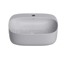 Накладная раковина для ванной комнаты Wellsee Idéal 326908000: прямоугольная раковина, ширина умывальника 50 см, цвет матовый серый