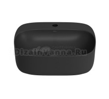 Накладная раковина для ванной комнаты Wellsee Idéal 326907000: прямоугольная раковина, ширина умывальника 50 см, цвет матовый черный