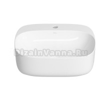 Накладная раковина для ванной комнаты Wellsee Idéal 326902000: прямоугольная раковина, ширина умывальника 50 см, цвет глянцевый белый