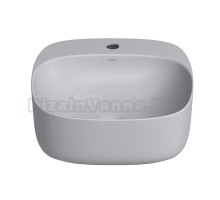 Накладная раковина для ванной комнаты Wellsee Idéal 326905000: квадратная раковина, ширина умывальника 42 см, цвет матовый серый