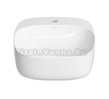 Накладная раковина для ванной комнаты Wellsee Idéal 326901000: квадратная раковина, ширина умывальника 42 см, цвет глянцевый белый