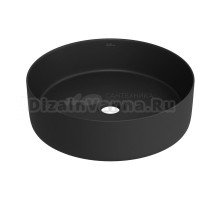 Накладная раковина для ванной комнаты Wellsee Coax 323511000: круглая раковина, ширина умывальника 40 см, цвет матовый черный