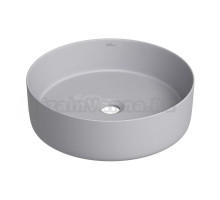 Накладная раковина для ванной комнаты Wellsee Coax 323509000: круглая раковина, ширина умывальника 36 см, цвет матовый серый