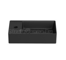 Маленькая раковина в туалет Wellsee WC Area 321808000: подвесная или накладная раковина, ширина умывальника 41 см, цвет матовый черный