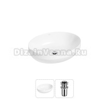 Накладная раковина для ванной комнаты Wellsee Air Gap R 20212389R в наборе 2 в 1: раковина белый глянец, донный клапан в цвете хром