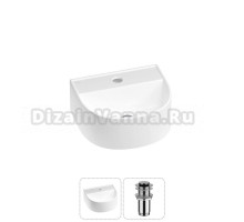 Маленькая раковина в туалет Wellsee WC Area 20212109R в наборе 2 в 1: подвесная или накладная раковина, донный клапан в цвете хром