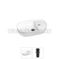 Маленькая раковина в туалет Wellsee WC Area 20212094R в наборе 2 в 1: подвесная или накладная раковина, донный клапан в цвете матовый черный