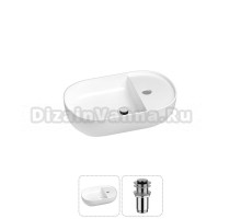 Маленькая раковина в туалет Wellsee WC Area 20212093R в наборе 2 в 1: подвесная или накладная раковина, донный клапан в цвете хром