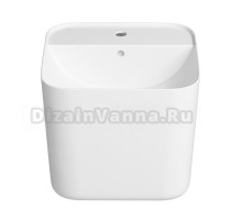 Подвесная раковина для ванной комнаты Wellsee M1 Limited Edition 31880300S: квадратная раковина, ширина умывальника 45 см, цвет глянцевый белый