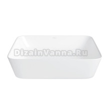 Накладная раковина для ванной комнаты Wellsee Cromulent 318002000: квадратная раковина, ширина умывальника 44 см, цвет глянцевый белый