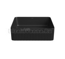 Накладная раковина для ванной комнаты Wellsee Festive Fox 2.0 319609000: квадратная раковина, ширина умывальника 36 см, цвет матовый черный