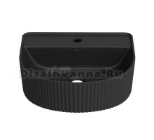 Накладная или подвесная раковина для ванной Wellsee Festive Fox 317308000: полукруглая раковина, ширина умывальника 45 см, цвет матовый черный