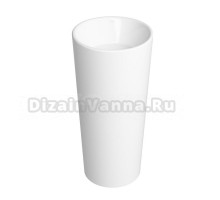 Напольная раковина для ванной Wellsee Callipy Art 338902000: отдельностоящая раковина моноблок из фарфора, размер 40х40х84 см, цвет глянцевый белый