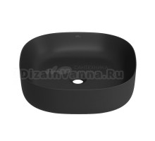 Накладная раковина для ванной комнаты Wellsee Belle Spa 3.0 335907000: квадратная раковина, ширина умывальника 45 см, цвет матовый черный