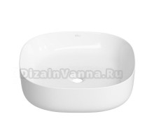 Накладная раковина для ванной комнаты Wellsee Belle Spa 3.0 335903000: квадратная раковина, ширина умывальника 45 см, цвет глянцевый белый