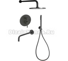 Душевой комплект Paffoni Light KITLIG019NO046 С ВНУТРЕННЕЙ ЧАСТЬЮ, черный матовый