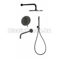 Душевой комплект Paffoni Light KITLIG019NO141 С ВНУТРЕННЕЙ ЧАСТЬЮ, черный матовый