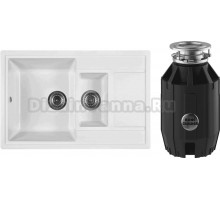 Комплект Мойка Wisent MWQ780-28 вайт + Измельчитель Bone Crusher BC 910-AS