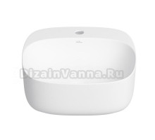 Накладная раковина для ванной комнаты Wellsee Idéal 326903000: квадратная раковина, ширина умывальника 42 см, цвет матовый белый