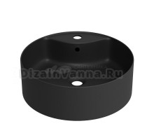 Накладная раковина для ванной комнаты Wellsee Praxis 32940700S: круглая раковина, ширина умывальника 46 см, цвет матовый черный
