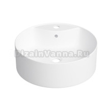 Накладная раковина для ванной комнаты Wellsee Praxis 32940300S: круглая раковина, ширина умывальника 40 см, цвет матовый белый
