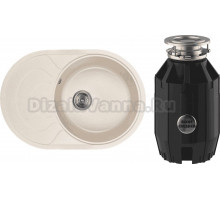 Комплект Мойка Wisent MWR760-30 крем + Измельчитель Bone Crusher BC 910-AS