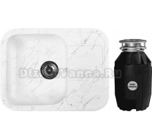 Комплект Мойка Wisent WB20-10 мрамор бело-серый + Измельчитель Bone Crusher BC 810-AS