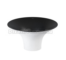 Накладная раковина для ванной комнаты Wellsee Crêpe de France 336706000: круглая раковина, ширина умывальника 45 см, цвет матовый белый / матовый черный