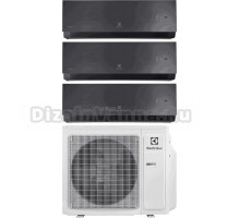 Мультисплит-система Electrolux Super Match ERP R32 EACO/I-36 FMI-4/N8_ERP на три комнаты (25 м2 + 25 м2 + 25 м2), черный