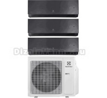 Мультисплит-система Electrolux Super Match ERP R32 EACO/I-42 FMI-5/N8_ERP на три комнаты (35 м2 + 35 м2 + 50 м2), черная