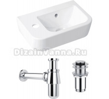 Комплект Раковина маленькая Lavinia Boho One 33310001L + Донный клапан Wellsee Drainage System 182134000 хром + Сифон 182103000 хром