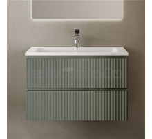 Тумба с раковиной Raval Coste 80 подвесная, 2 ящика, зеленая