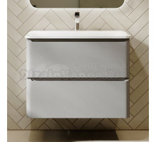 Тумба под раковину без столешницы Raval Welto 80 подвесная, 2 ящика, светло-серая