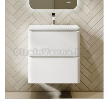 Тумба с раковиной Raval Welto 60 подвесная, 2 ящика, белая