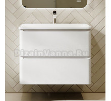 Тумба с раковиной Raval Welto 80 подвесная, 2 ящика, белая