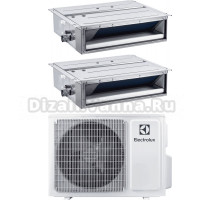 Мультисплит-система Electrolux Super Match ERP R32 EACO/I-24 FMI-3/N8_ERP на две комнаты (25 м2 + 35 м2), канального типа