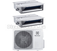 Мультисплит-система Electrolux Super Match ERP R32 EACO/I-24 FMI-3/N8_ERP на две комнаты (35 м2 + 35 м2), канального типа