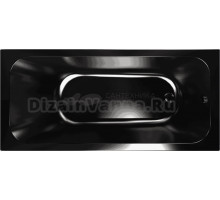 Акриловая ванна МЕТАКАМ Strict Black 150x70 см, пристенная, черная, с каркасом, с экраном