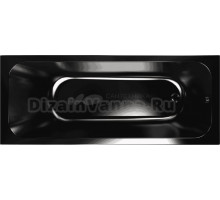 Акриловая ванна МЕТАКАМ Strict Black 170x70 см, пристенная, черная, с каркасом, с экраном