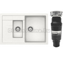 Комплект Мойка Schock Aster 60D Cristalite альпина + Измельчитель Bone Crusher BC 910-SL-Slim Line