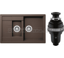 Комплект Мойка Schock Aster 60D Cristalite мокка + Измельчитель Bone Crusher BC 1000-AS