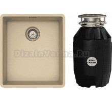 Комплект Мойка Schock Brooklyn 45 Cristalite лунный камень + Измельчитель Bone Crusher BC 810-AS