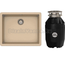 Комплект Мойка Schock Brooklyn 60 Cristalite лунный камень + Измельчитель Bone Crusher BC 810-AS