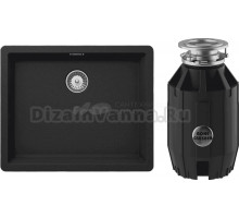 Комплект Мойка Schock Brooklyn 60 Cristalite оникс + Измельчитель Bone Crusher BC 910-AS