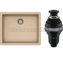 Комплект Мойка Schock Brooklyn 700994U 60 Cristalite лунный камень + Измельчитель Bone Crusher BC 1000-AS