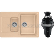 Комплект Мойка Schock Cambridge 60D Cristalite лунный камень + Измельчитель Bone Crusher BC 1000-AS