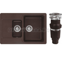 Комплект Мойка Schock Cambridge 60D Cristalite мокка + Измельчитель Bone Crusher BC 610-AS