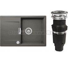 Комплект Мойка Schock Eton 50D Cristadur серебристый камень + Измельчитель Bone Crusher BC 610-AS